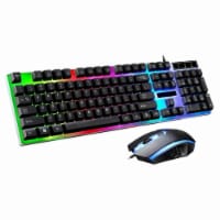 Rainbow Gaming Keyboard And Mouse Set Multi-Color Changing Backlight (Black)