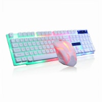 Rainbow Gaming Keyboard And Mouse Set Multi-Color Changing Backlight (White)