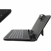 SANOXY Keyboard & Protective Case PU Leather Case Wired Micro USB Keyboard Stand Cover with O