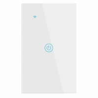 1Gang WiFi Smart Wall Touch Light Switch Glass Panel Compatible For Alexa/Google APP
