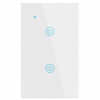 2Gang WiFi Smart Wall Touch Light Switch Glass Panel Compatible for Alexa/Google APP