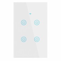 4Gang WiFi Smart Wall Touch Light Switch Glass Panel Compatible for Alexa/Google APP