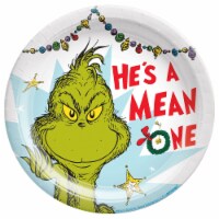 Traditional Grinch 7  Round Plate - Mean One