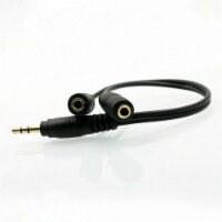 1.5FT 2 Female to 1 Male Gold Plated 3.5mm Audio Y Splitter Headphone Cable Foot