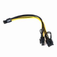 PCI-E 6-pin to 2x 6+2-pin (6-pin/8-pin) Power Splitter Cable PCIE PCI Express