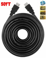 HDMI Cable 1.4 4K 3D HDTV PC compatible with ONE PS4 High Speed Plug 50 FT FEET Perspective: Main