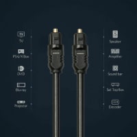 Gold TOSLink Fiber Optical Optic Digital Audio Cable SPDIF Sound Bar Cord