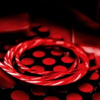 Micro USB Cable Flowing LED Light Data Sync Charging Cord Universal Micro USB (Red)