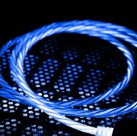 Micro USB Cable Flowing LED Light Data Sync Charging Cord Universal Micro USB (Blue)