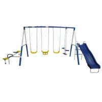 XDP Recreation Playground Galore Outdoor Swing Set with Glider, 3 Swings & Slide Perspective: Main