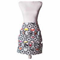 Fluffy Layers 250734 19 x 20 in. Adult Half Body Egg Collecting Apron, Black & White