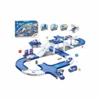 Police city track toy - with garage, car wash and gasoline.