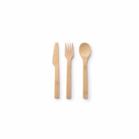 Reusable Bamboo Spoon, Knife & Fork Set