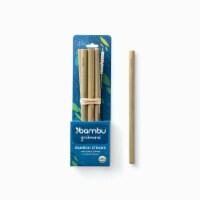 Reusable Bamboo Straws, Original Green, set of 6