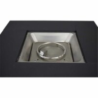 Pleasant Hearth Montreal Matte and Stainless Steel Gas Fire Pit Table - Black