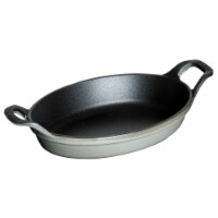 Staub Cast Iron 9.5-inch x 6.75-inch Oval Baking Dish - Graphite Grey