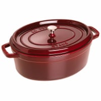 Staub Cast Iron Oval Cocotte, Dutch Oven, 5.75-quart, serves 5-6, Made in France, Grenadine