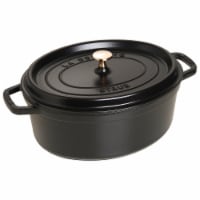 Staub Cast Iron Oval Cocotte, Dutch Oven, 5.75-quart, serves 5-6, Made in France, Black