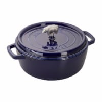 Staub Cast Iron 6-qt Cochon Shallow Wide Round Cocotte - Dark Blue