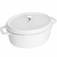 STAUB Cast Iron Dutch Oven 9-qt Round Cocotte, Made in France, Serves 9-10,  Black Matte