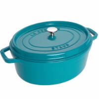 Staub Cast Iron Oval Cocotte, Dutch Oven, 5.75-quart, serves 5-6, Made in France, Turquoise