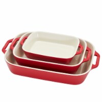 Staub Ceramics 3-pc Rectangular Baking Dish Set - Cherry