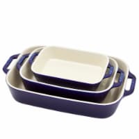 Staub Ceramics 3-pc Rectangular Baking Dish Set - Dark Blue