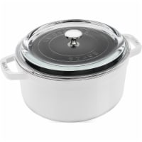 Staub Cast Iron 4-qt Round Cocotte with Glass Lid - White