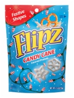 Flipz Holiday Candy Cane Covered Snowflake Shaped Pretzels Perspective: Main