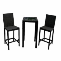 Az Patio Heaters Bistro Patio Set In Dark Brown Wicker