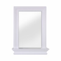 Teamson Home Stratford Wooden Wall Mirror with Storage Shelf, White