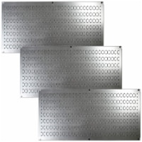 Wall Control 32 x16 Horizontal Pegboard Garage Tool Organizer, Silver (3 Pack)