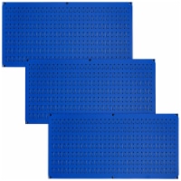 Wall Control 32 x 16 Horizontal Pegboard Garage Tool Organizer, Blue (3 Pack)