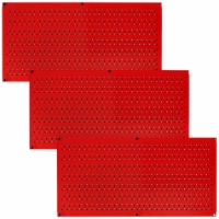 Wall Control 32 x 16 Horizontal Pegboard Garage Tool Organizer, Red (3 Pack)