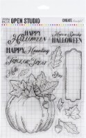 Memory Box Clear Stamps-Halloween Pumpkin