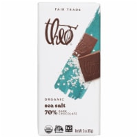 Theo Organic Fair Trade Sea Salt 70% Dark Chocolate Bar