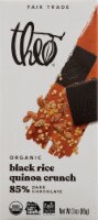 Theo Organic Fair Trade Black Rice Quinoa Crunch 85% Dark Chocolate Bar