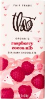Theo® Raspberry Cocoa Nib 55% Dark Chocolate Organic Valentine's Day Candy Bar Perspective: Main