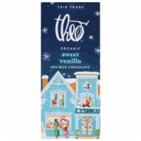 Theo® Organic Sweet Vanilla Milk Chocolate Holiday Candy Bar Perspective: Main