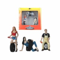 Motorhead Miniatures MH776 3 in. 1-24 Scale Val, Andie & Derek Tire Brigade Figurine Set - 3
