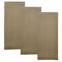 Dunroven House ORK361-WHE Cotton Linen Hemstitch Hand Towel, Wheat - Set of 3