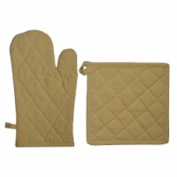 Dunroven House ORK104MP-D Quilted Oven Mitt & Potholder Set, Dijon