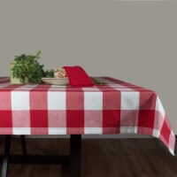 Dunroven House RK820-BR 60 x 84 in. Farmhouse Check Tablecloth, Bright Red & White