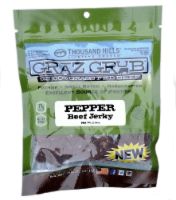 Thousand Hills Graz Grubs Pepper Beef Jerky Perspective: Main