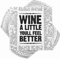 True Fabrications Newspaper Cocktail Napkins - 20 Pack - White/Black Perspective: Main