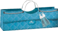 True Fabrications Quilted Purse Wine Bag - Turquoise