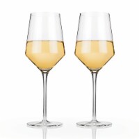 Viski Raye Crystal Angled Chardonnay Glasses Perspective: Main