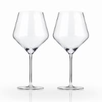 Viski® Raye Crystal Angled Burgundy Glasses Perspective: Main