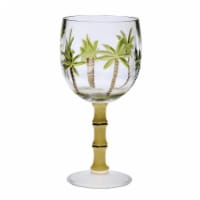 Acrylic Wine Glass - U Shape  W/ Bamboo Stem 16 Oz.