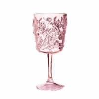 Acrylic Paisley Wine Glass - Pink 13 Oz.